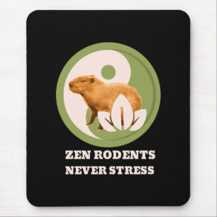 Zen Rodents stress Capybara Mousepad