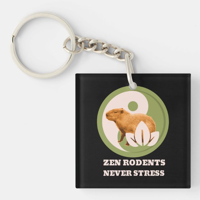 Zen Rodents stress Capybara Schlüsselanhänger (Vorderseite)