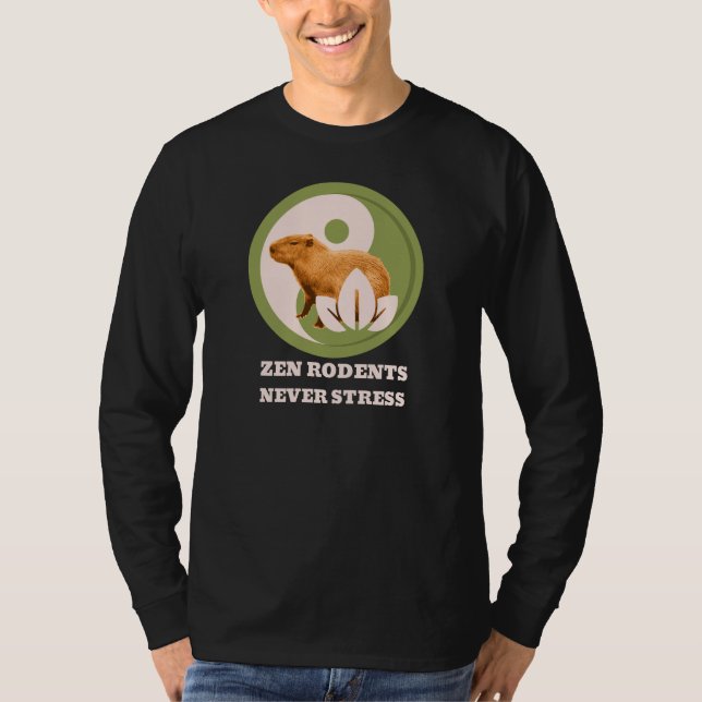 Zen Rodents stress Capybara T-Shirt (Vorderseite)