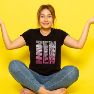 ZEN Rosa monochrome Retro 70er Jahre-Typografie Yo T-Shirt