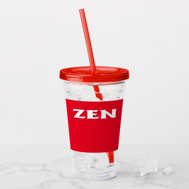 Zen Rot-Acryltumbler Acryltrinkbecher (Vorderseite Ice)