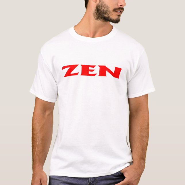 Zen-Rote Männer Weißer T - Shirt (Vorderseite)