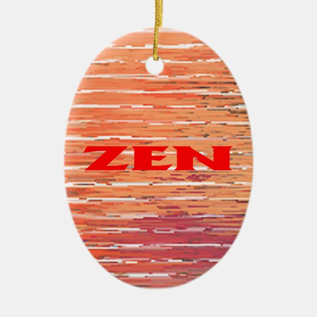Zen Rote Schilf ovale Keramik Ornament (Vorne)