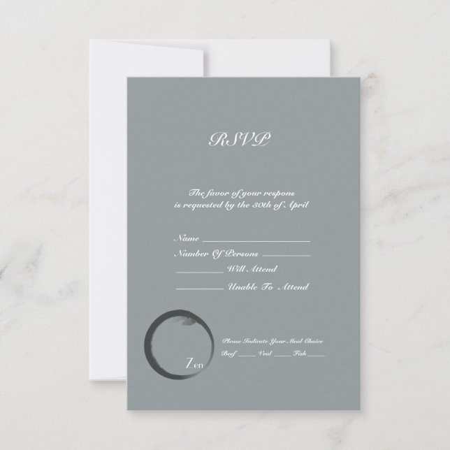 Zen RSVP Karte (Vorderseite)