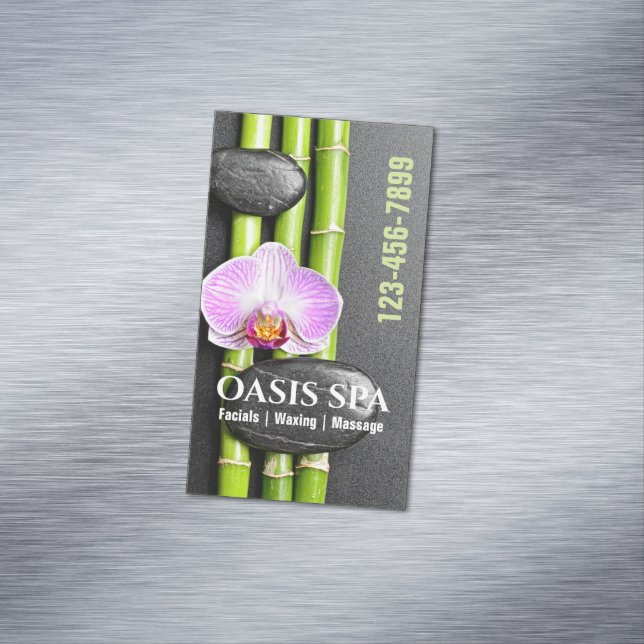 Zen Salon Aromatherapie Massage Therapie Schönheit Magnetische Visitenkarte (Beispiel)
