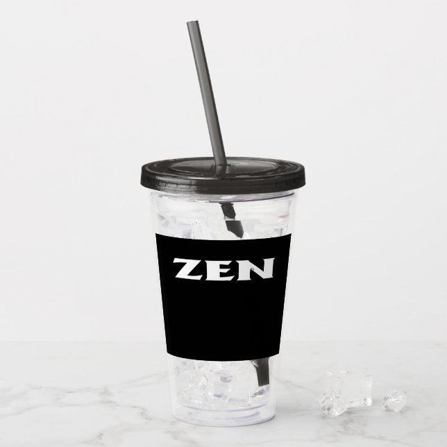 Zen schwarz schwarzer Acryltumbler Acryltrinkbecher (Vorderseite Ice)
