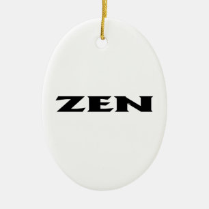 Zen Schwarz-weiß oval Keramik Ornament