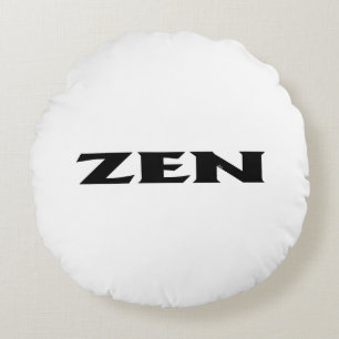 Zen Schwarz-weißes rundes Poly-throw-Kissen Kissen