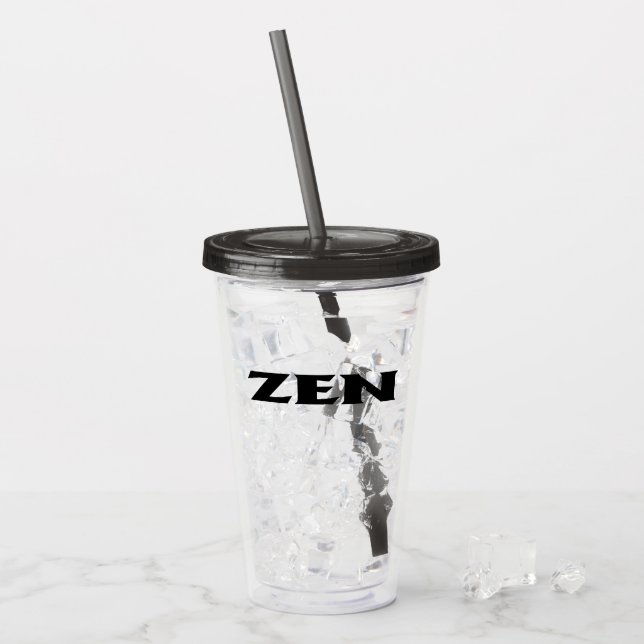 Zen schwarzer Acryltumbler Acryltrinkbecher (Vorderseite Ice)