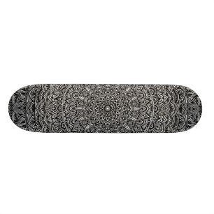 Zen-Schwarzweiss-Mandala Skateboard