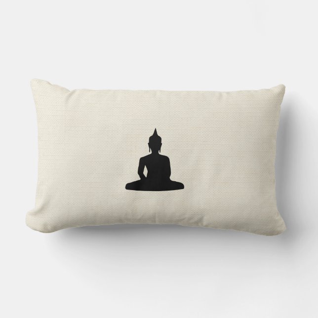 Zen sitzender meditierender Buddha Lendenkissen (Vorderseite)