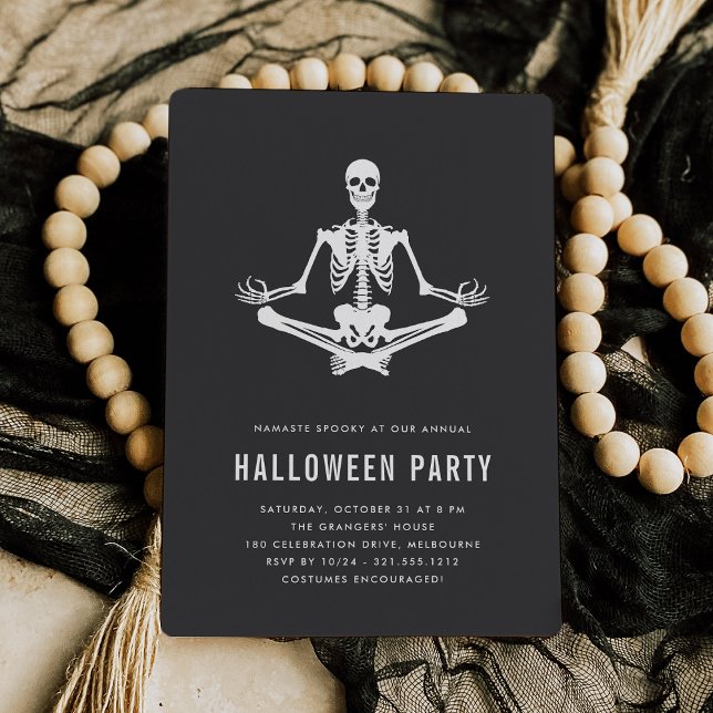 Zen Skeleton Halloween-Party Einladung (Von Creator hochgeladen)