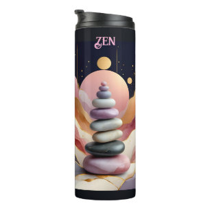 Zen Spirituelle Steine Balance Kosmos Kunst Thermosbecher