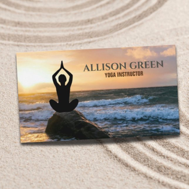 Zen Spirituelle Wellness Meditation Yoga Instructo Visitenkarte (Zen Spiritual Wellness Meditation Yoga Instructor Business Card)