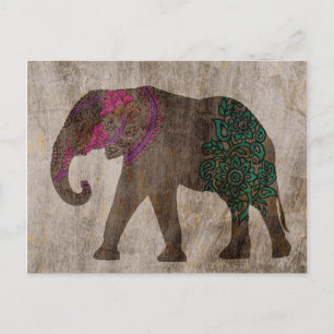 Zen-Stamm-asiatischer Elefant Postkarte