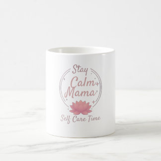 Zen Stay Calm Mama Gold Lotus Art Kaffeetasse