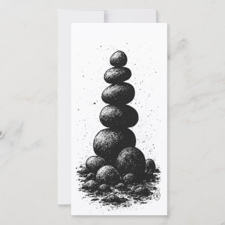 Zen-Stein-Cairn – Minimalistische Ritual-Einladung