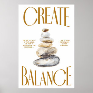 Zen Stein Kunst Druck Inspirierende Meditation Poster