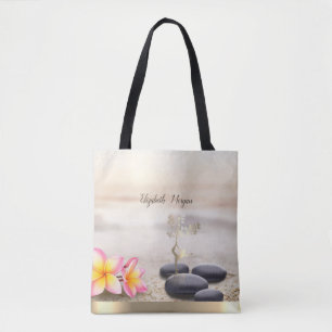 Zen-Steine, Blumen, Goldene Baum Frauen Silhouette