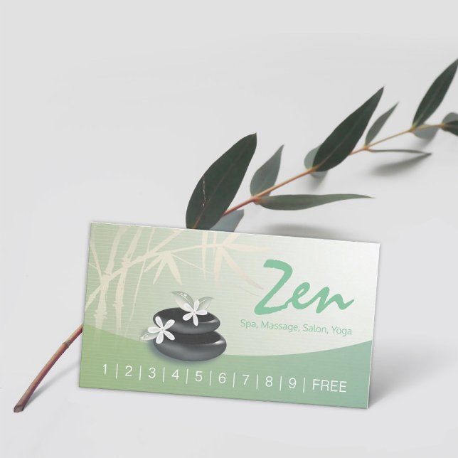 ZEN Stone Bamboo Massage Therapie Salon Wellness-C Treuekarte (Von Creator hochgeladen)