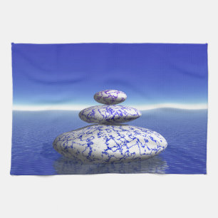 Zen Stone Blue Lila Ocean Liebe Peace Inspiration Handtuch