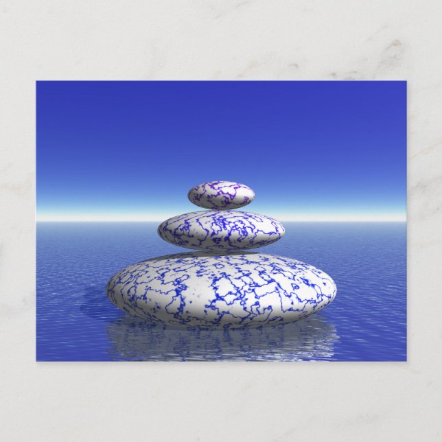 Zen Stone Blue Lila Ocean Liebe Peace Inspiration Postkarte (Vorderseite)
