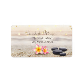 Zen Stones, Blume, Imitate Gold Foil Confetti Adressaufkleber