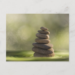Zen stones in water postcard postkarte