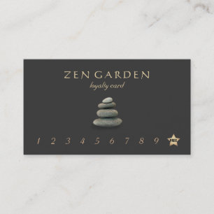 Zen Stones Massage Therapeut Loyalty Punch Card Treuekarte