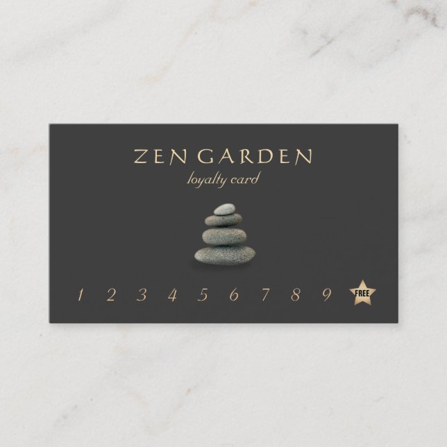Zen Stones Massage Therapeut Loyalty Punch Card Treuekarte (Vorderseite)
