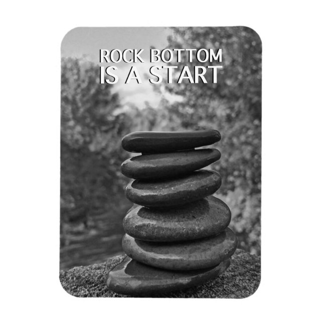 Zen Stones Rock Bottom | Motivation Inspiration Magnet (Vertikal)