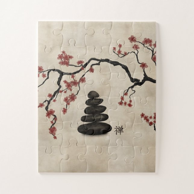 Zen stones Sakura Tree Puzzle (Vertikal)