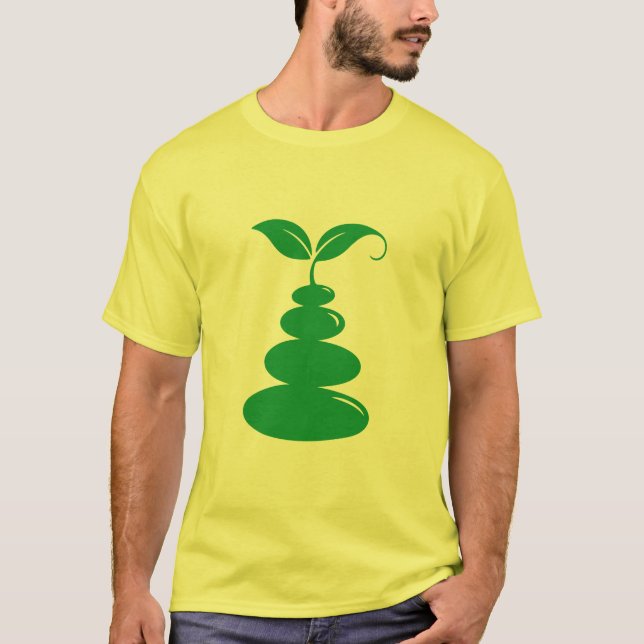 Zen Stones Sprout Minimalist Eco Growth T-Shirt (Vorderseite)