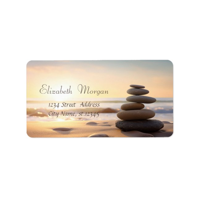 Zen Stones, Sunrise Beach Adressaufkleber (Vorne)