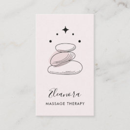 Zen Stones Symbol Logo Rosa Massage Therapie Rosa Visitenkarte