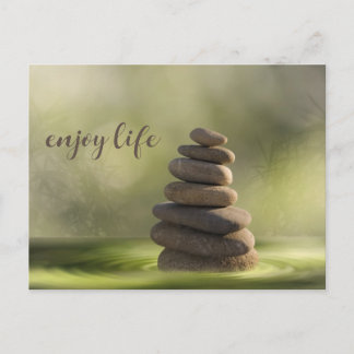 Zen stones tower in water tranquility and calm postkarte