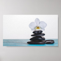 Zen Stones White Orchid