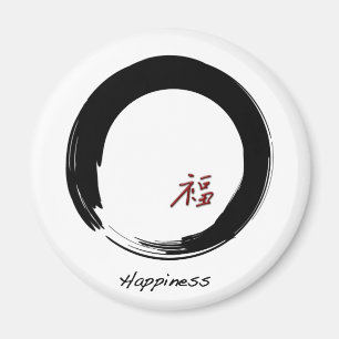 Zen-Symbol mit Happiness-Zeichen Magnet