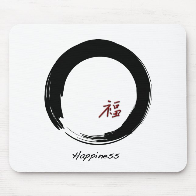 Zen-Symbol mit Happiness-Zeichen Mousepad (Vorne)