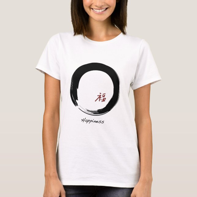Zen-Symbol mit Happiness-Zeichen T-Shirt (Vorderseite)