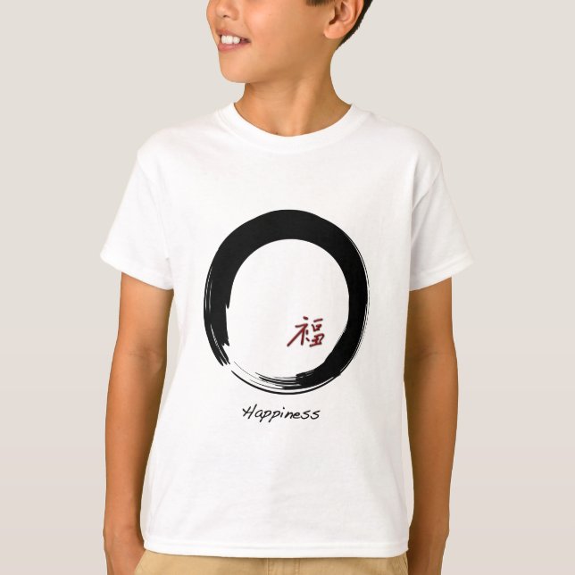 Zen-Symbol mit Happiness-Zeichen T-Shirt (Vorderseite)