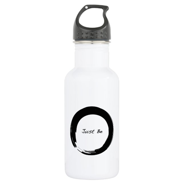 Zen-Symbol mit "Just Be" Edelstahlflasche (Vorderseite)