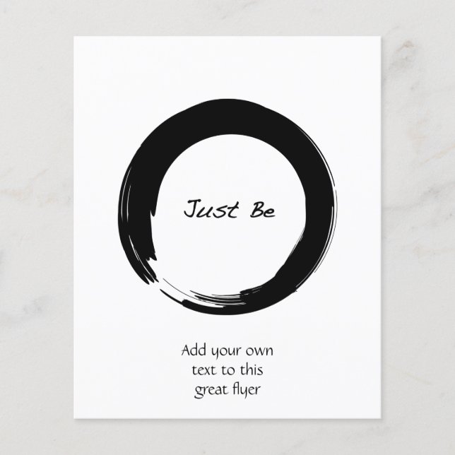 Zen-Symbol mit "Just Be" Flyer (Vorne)
