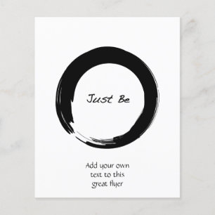 Zen-Symbol mit "Just Be" Flyer