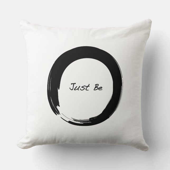 Zen-Symbol mit "Just Be" Kissen (Vorderseite)
