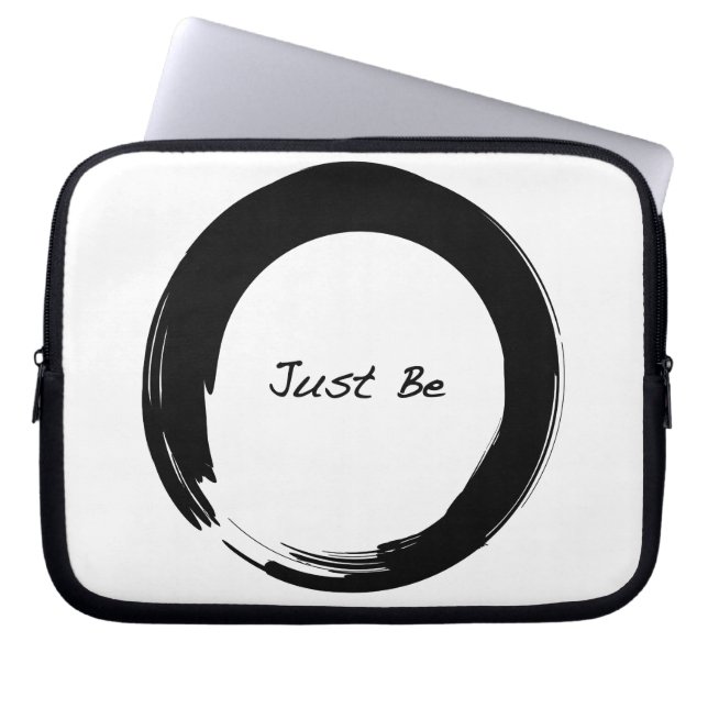 Zen-Symbol mit "Just Be" Laptopschutzhülle (Vorderseite)