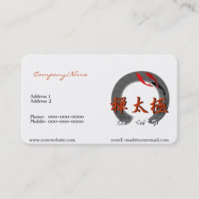 Zen Tai Ji mit Kois Business Card Visitenkarte (Vorderseite)