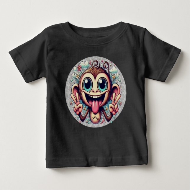 Zen the Peace Monkey Baby Tee - Boys Chill Vibes (Vorderseite)