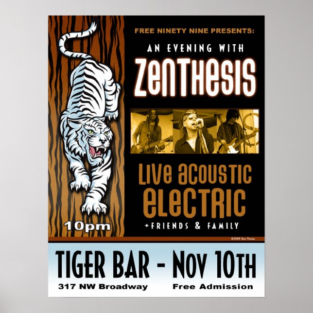 ZEN THESIS LIVE @ Tiger Bar 2009 Poster (Vorne)