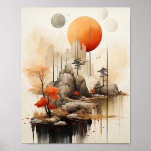 Zen Tranquility: Bergregion Ruhe Poster